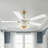 52" Rattan White Ceiling Fan With Light Kit And Remote Control