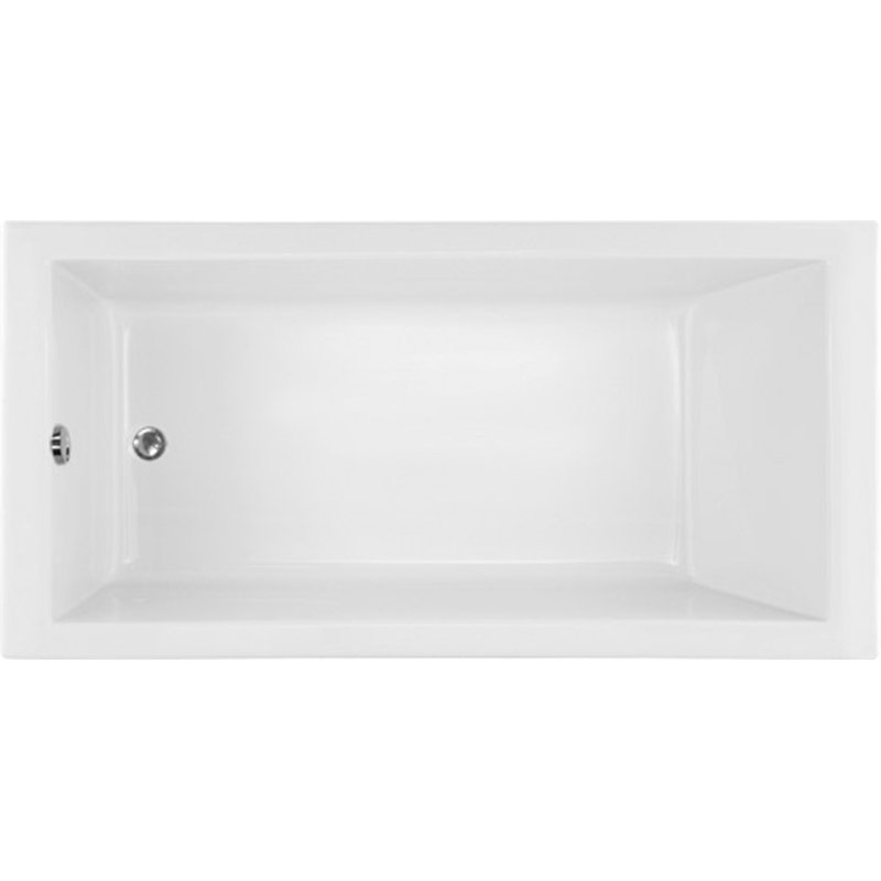 Rhine 60'' x 32'' Alcove / Tile In Soaking Solid Surface Bathtub, Polished White, Left, Polished Chrome