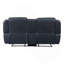Causeuse inclinable moderne double bleue avec console centrale, revêtement en similicuir respirant, ports USB pour salon 1 pièce