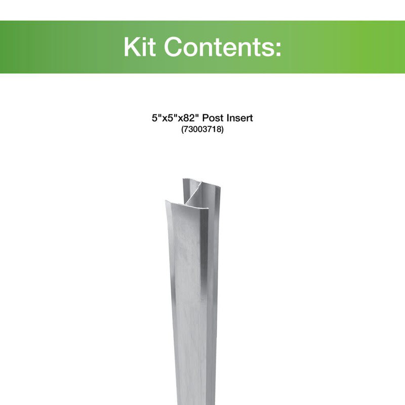 Barrette Outdoor Living 5 in. x 5 in. x 82 in. Aluminum Post Insert