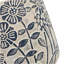 S / 2 pots à sable et ciment gris avec motif floral bleu-1114112238