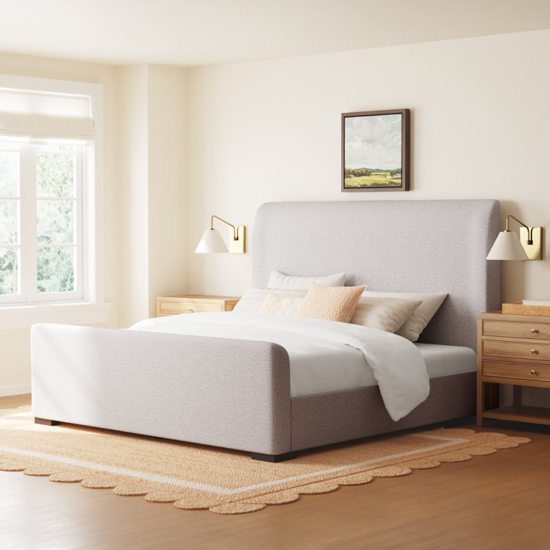 Scotty Upholstered Wingback Bed, California King