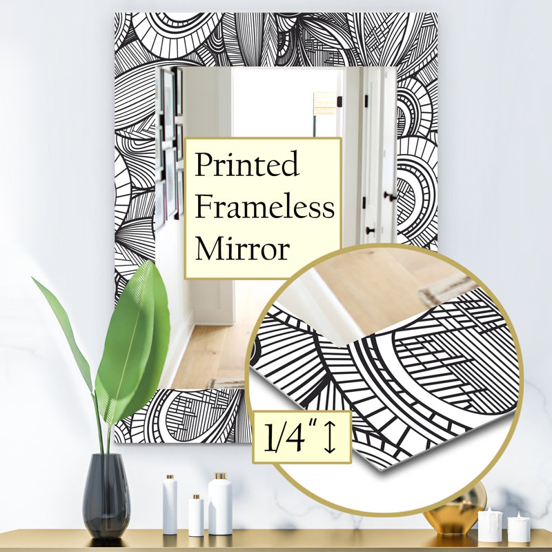 Miroir de salle de bain/meuble-lavabo à feuilles géométriques, H 24 po x l 32 po