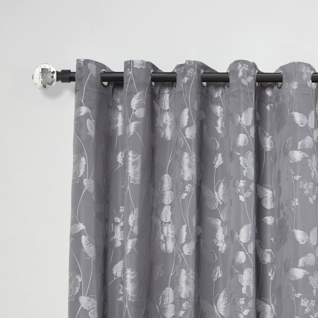 Crystal Extendable Single Curtain Rod and Hardware Set