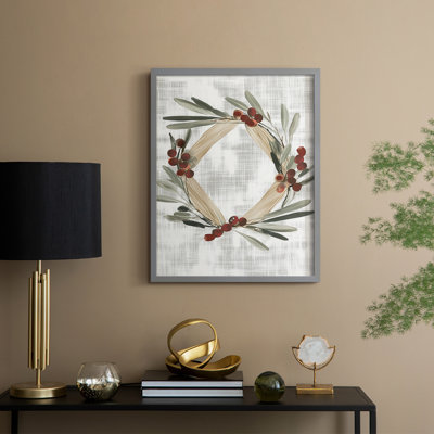 «Christmas Holiday Art CCXCIV», reproduction d'art encadrée - bois massif