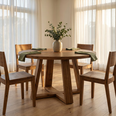 47.2" Solid Wood Round Dining Table