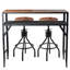 Ensembles de table et de chaises, plateau en bois robuste avec pieds en métal soudé, table de salle à manger rectangulaire avec tablette H 41,34 po H, tabourets de bar réglables H 23,22-29,13 po-1135957011-1135957010