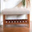 Banc en tissu et finition chêne-698436966