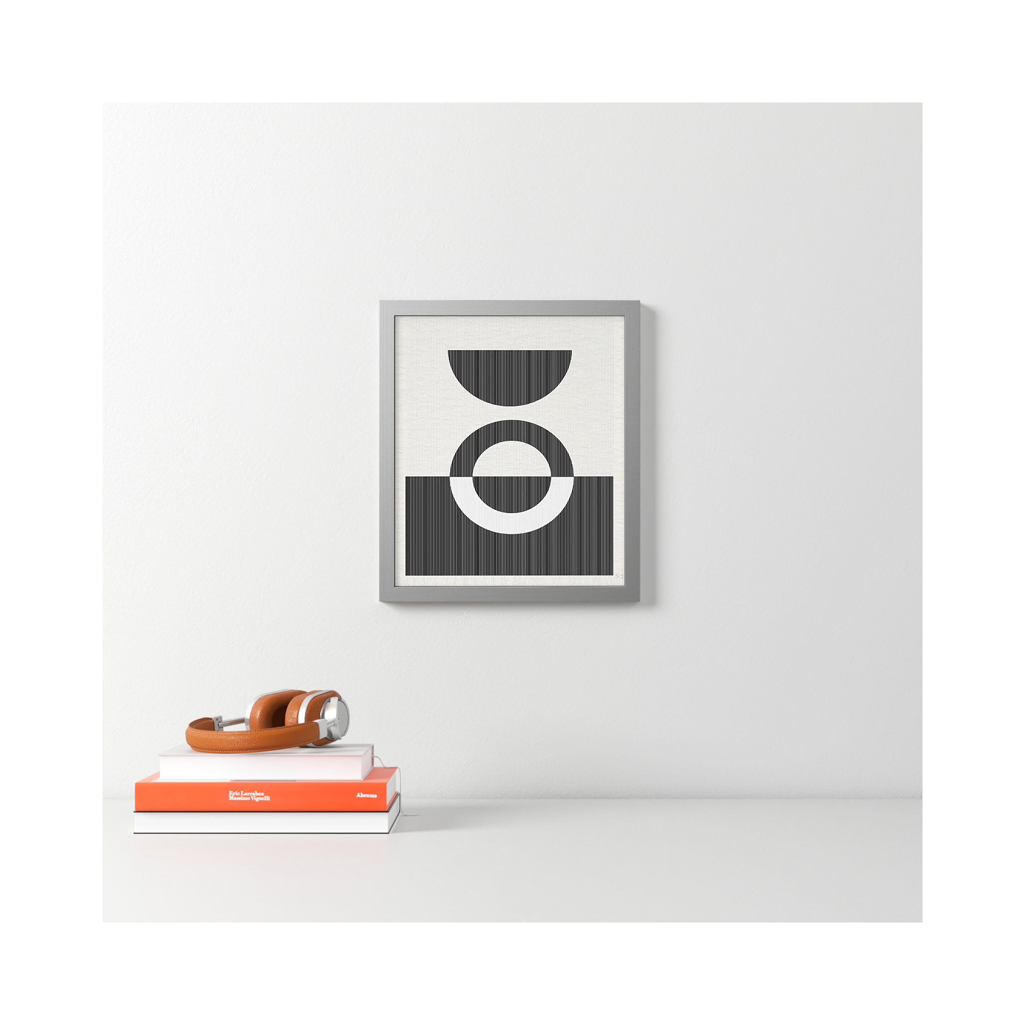 Eclipse III, 15" H x 13" W x 0.75" D, Matte Silver Framed