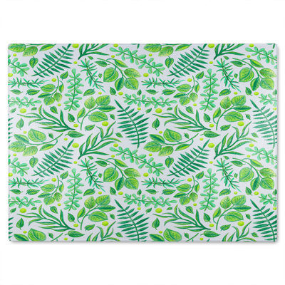 Mixed Leaves Glass Chopping Board