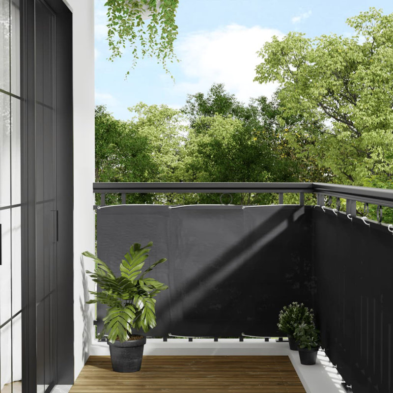 Dakota Fields Balcony Screen 100% Polyester Oxford, 800cm H x 90cm W, Anthracite