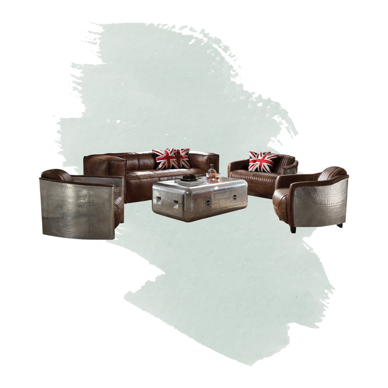 Ensemble de salon configurable en cuir Haslingden