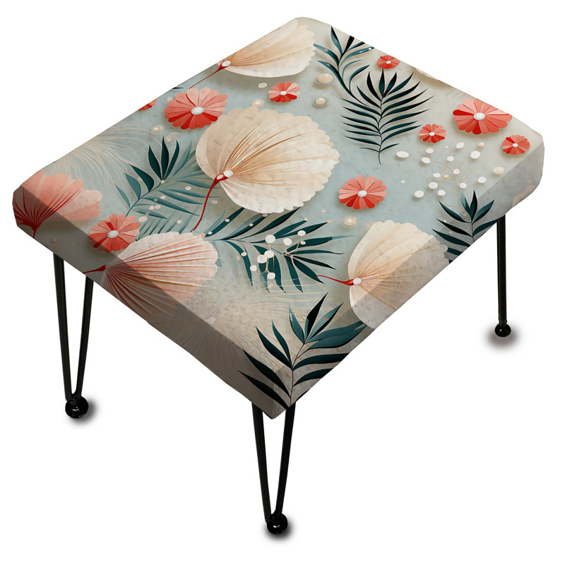 Seaside Elegance Tropical Pattern I - Tropical Rectangle Ottoman