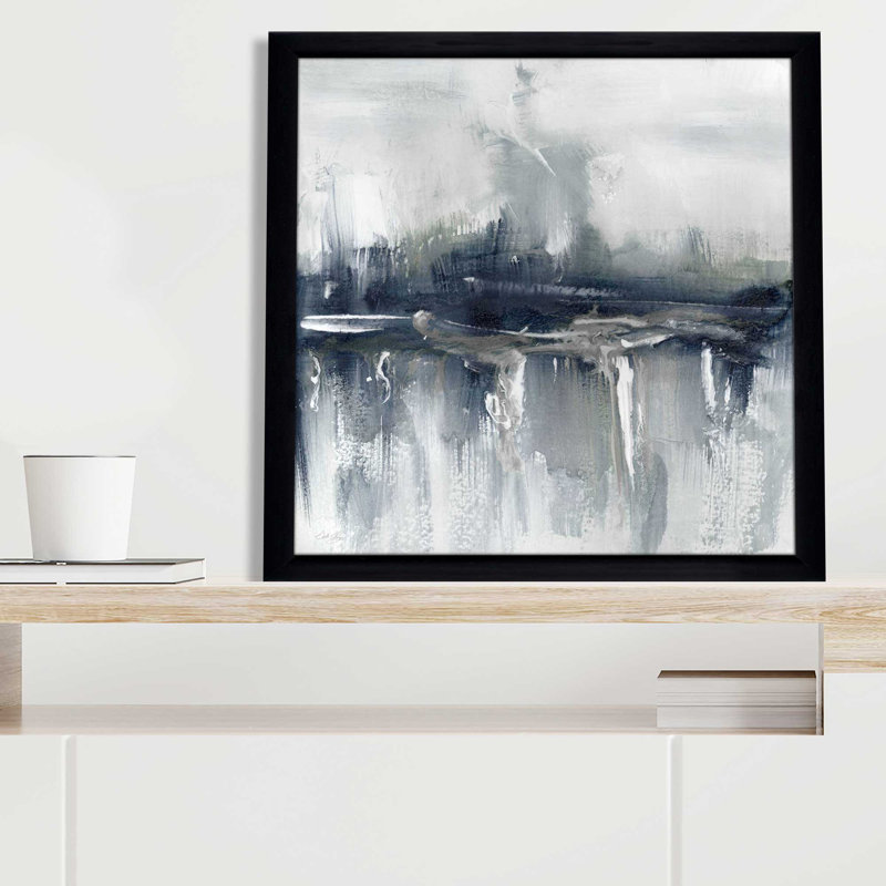 Indyscape II par Stella Chang - Peinture, L 31,5 po x H 31,5 po, Cadre noir
