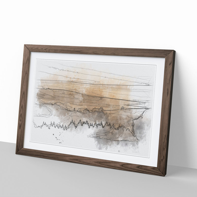 Forest Mist - Picture Frame Drawing, 27cm H x 36cm W x 2cm D, Walnut