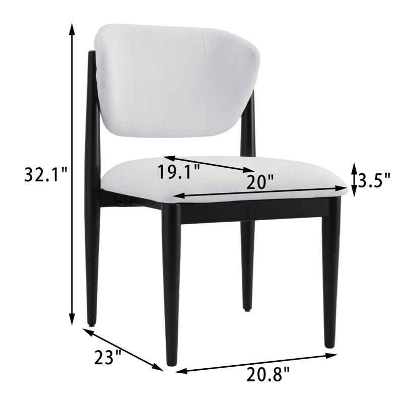 Chaise rembourrée Flora, Noir