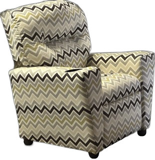 Angelyka Upholstered Recliner, White/Yellow, Chevron/Zig Zag 1