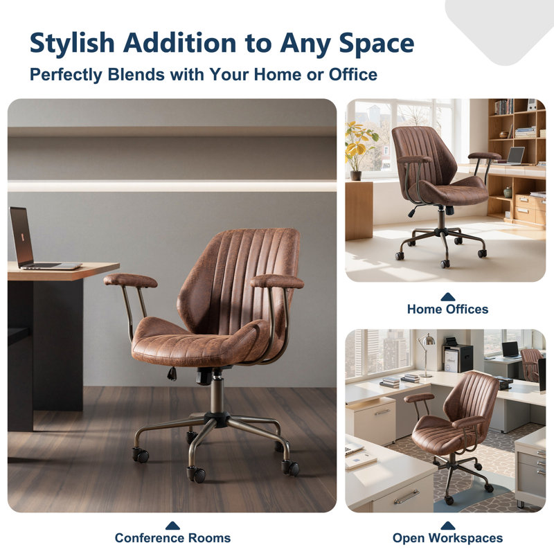 Chaise de bureau Kalysia, Brun foncé