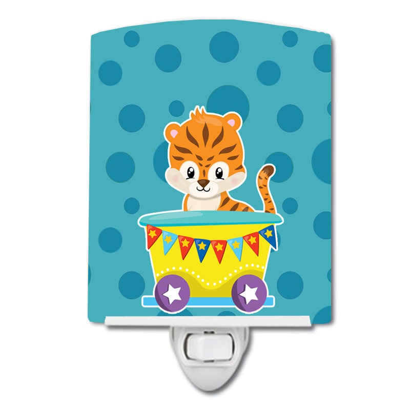 Circus Tiger Train Car Ceramic Night Light