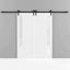 Portes doubles coulissantes de style grange avec quincaillerie Planum 0660, peintes en blanc avec verre dépoli, rail de 4 m (13 pi), ensemble robuste, panneau plein moderne, porte intérieure pour hall, chambre ou salle de bain - 91 cm x 203 cm (2 x 46 cm x 203 cm) - Rail argenté