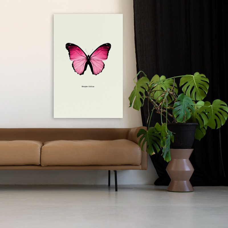 Papillon rose - Art avec papillons, H 48 po x l 32 po