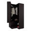 Armoire moderne en wengé avec rangement ouvert et 2 tiroirs-2134771773