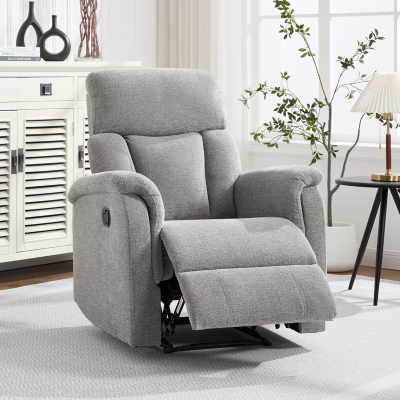 Fauteuil inclinable manuel standard de 32,7 po de largeur, moderne et moelleux, Gris clair