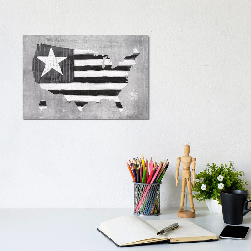 See The USA Americana BW by Melissa Averinos - Wrapped Canvas Print, 20.32 cm H x 30.48 cm W