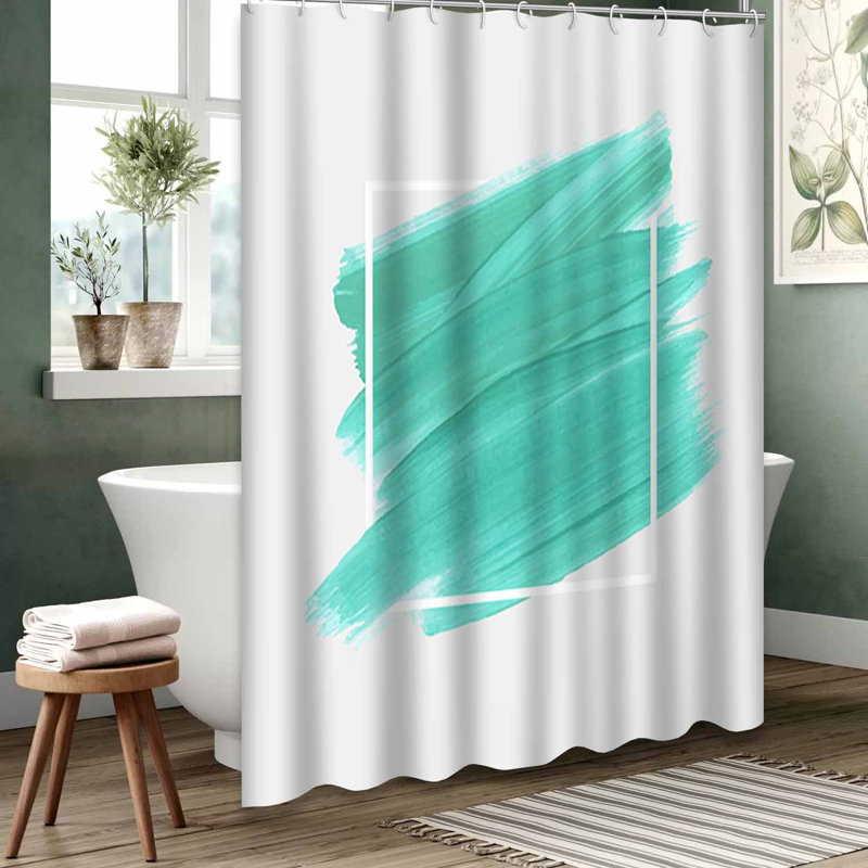 Rideau de douche vert imperméable, rideaux de douche pour la salle de bain avec 12 crochets, L 72 po x l 78 po