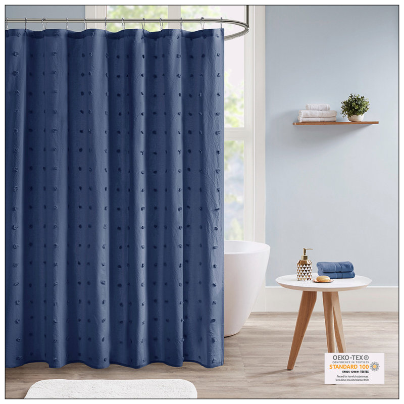 Rideau de douche moderne pour salle de bain, Bleu, 72 po x 72 po