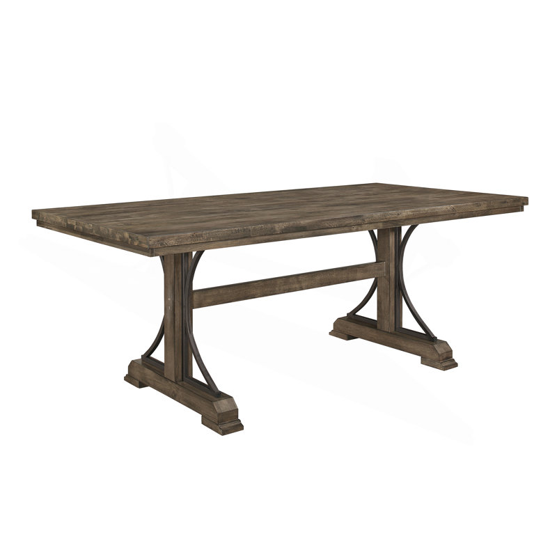 Table de salle à manger rectangulaire en bois brun clair 1Pc