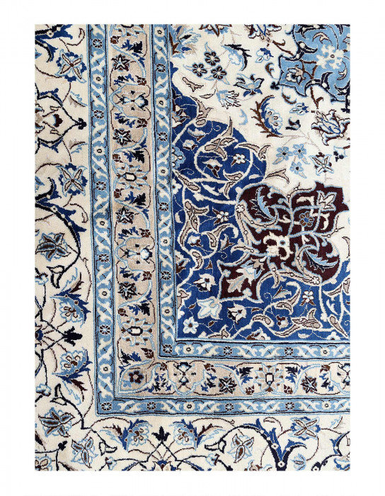 Tapis ivoire en laine et en soie de conception unique 15 pi 8 po x 25 pi 11 po