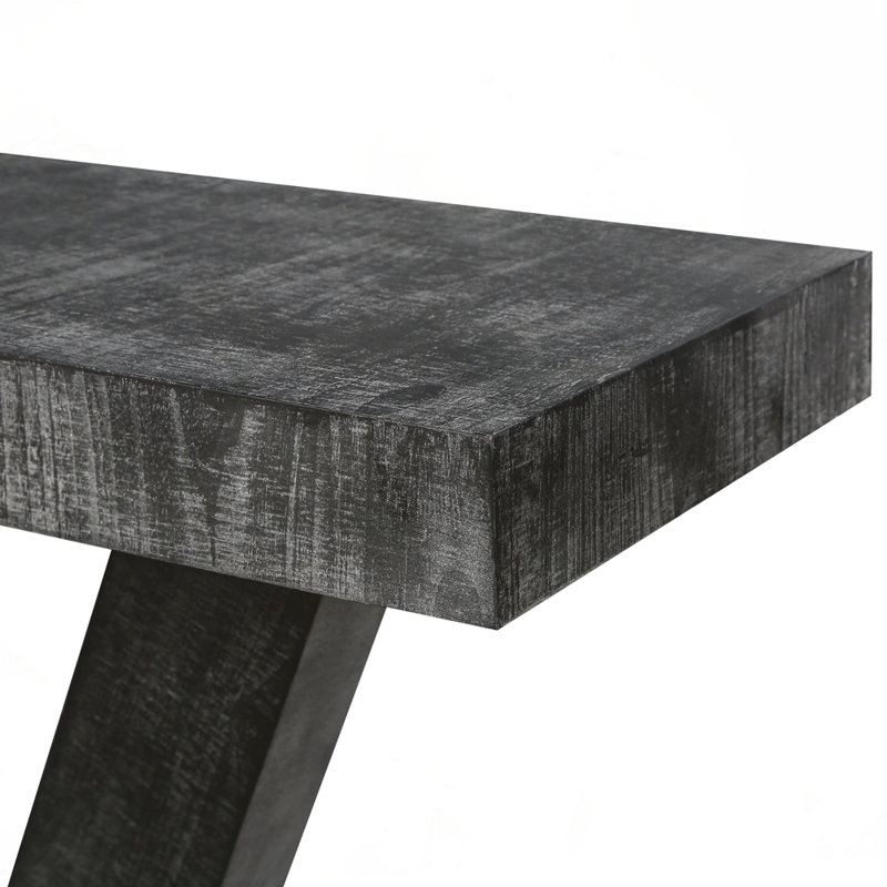 60" Vintage Distressed Wood Console Table, Antique Black