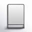 Miroir mural rectangulaire en métal avec tablette-1459192172