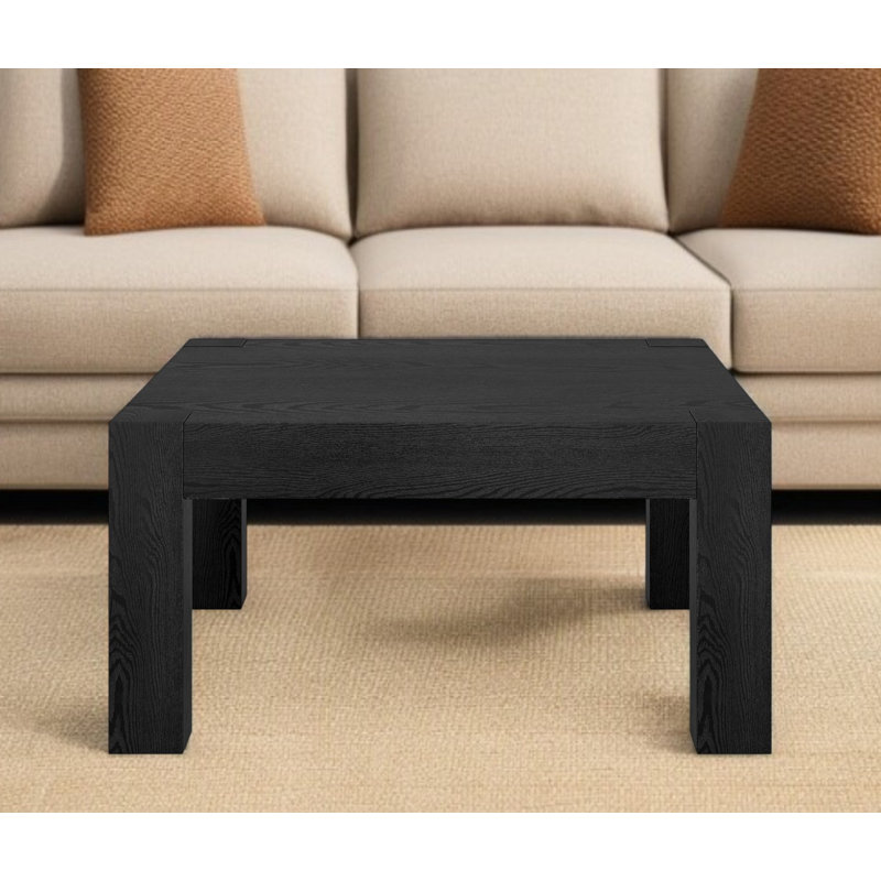 Princetown 34" Square Coffee Table, Black