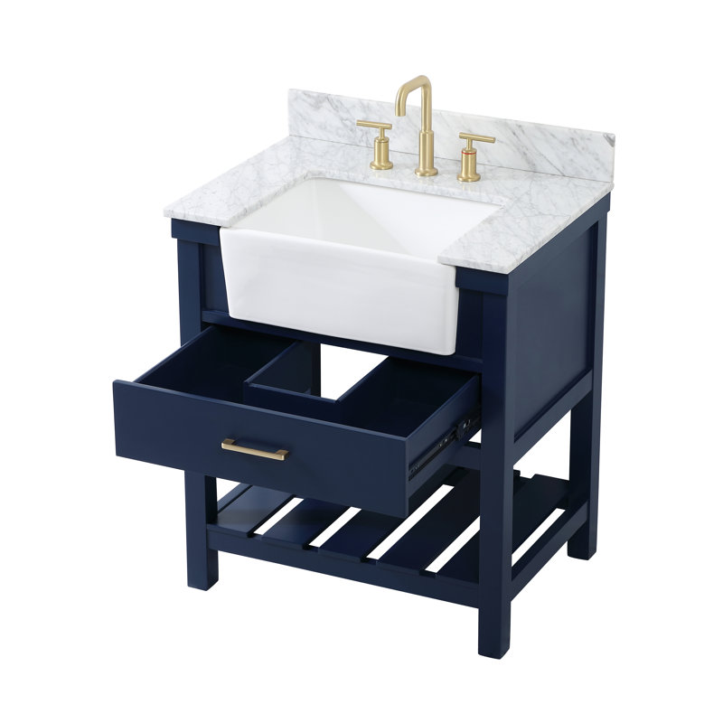 Meuble-lavabo simple 30 po Pelaghia, Bleu