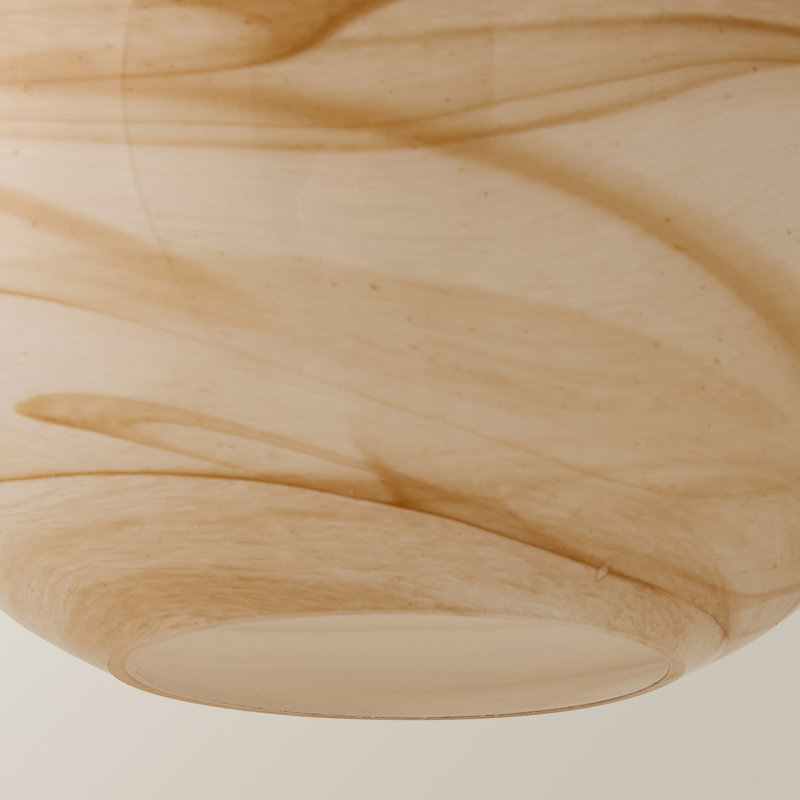 18.5cm H Glass Bowl Pendant Shade ( Slip-On ) in Beige
