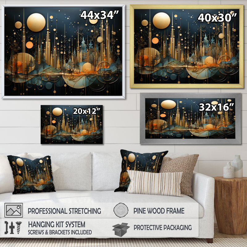 Collage Constellations I, Black Single Picture Framed, 30" H x 40" W x 1.5" D