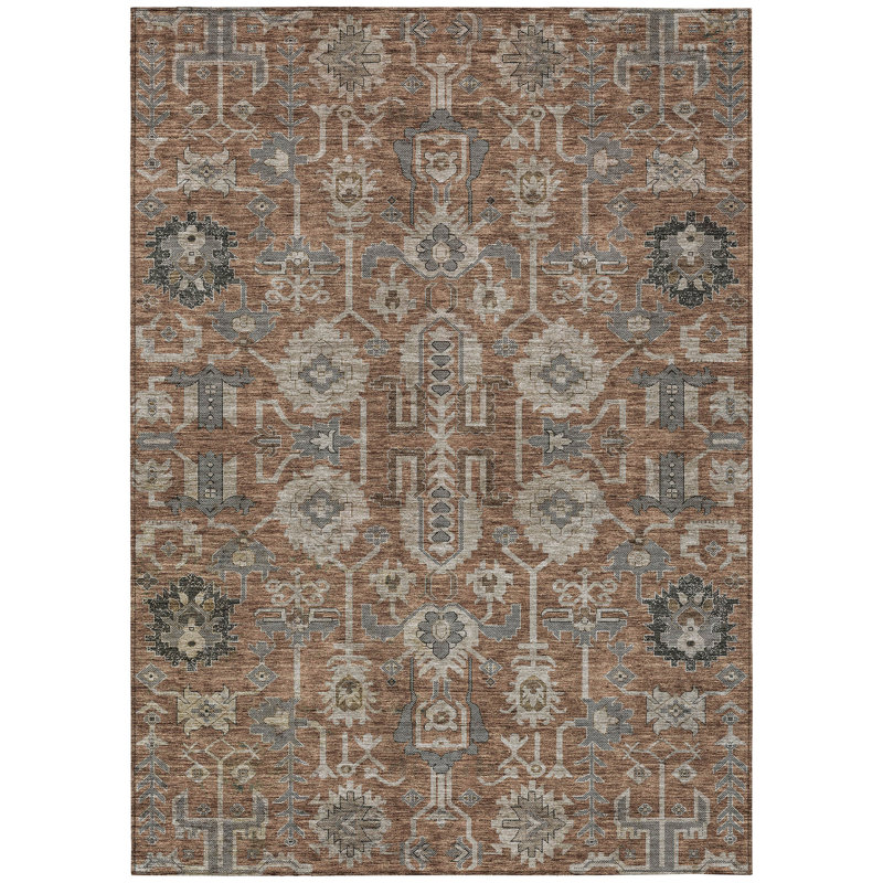 Myda Washable Oriental Indoor / Outdoor Rug, Rectangle 8' x 10'