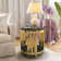 19.7" Wide 2-Tier Round Glass Top End Table Couch Side Table