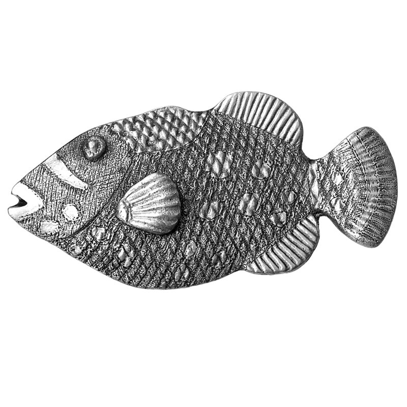 Poignée fantaisie poisson 2 1/4 po, Étain