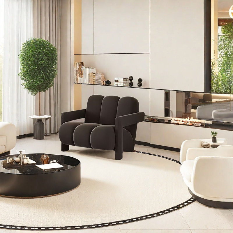 Agapi, Microfibre / microsuède noir