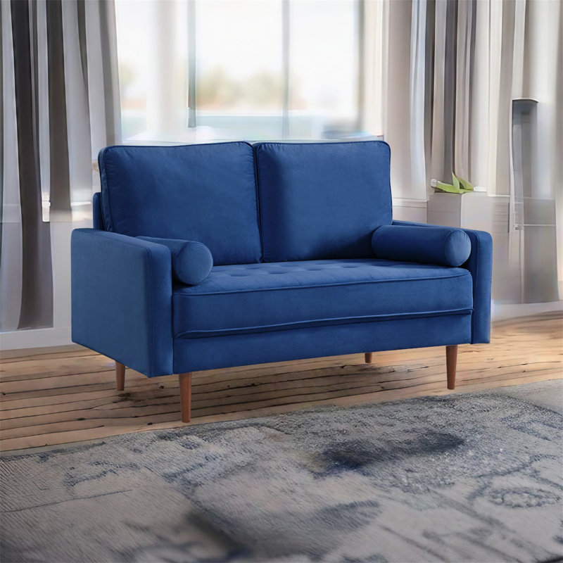 Causeuse en velours 57,1 po Ottillie, Velours bleu