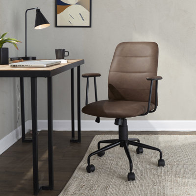 Chaise de bureau en similicuir espresso