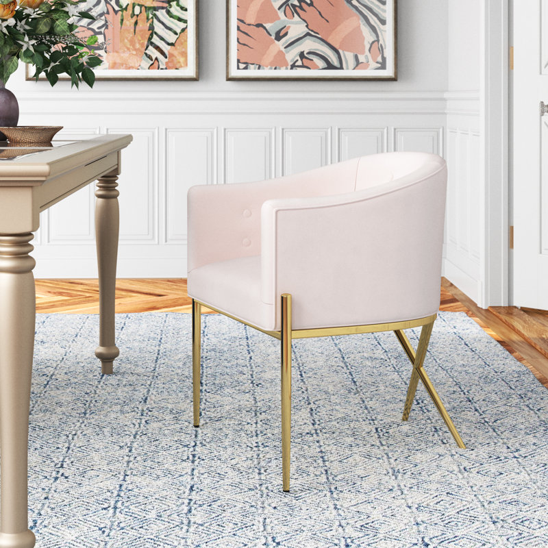 Modway Savour Accent Dining Armchair Performance Velvet, Pink, 1