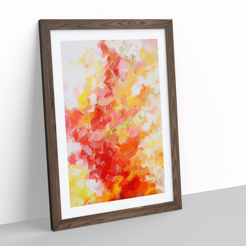 Code Of The Past Abstract - Single Picture Frame Painting, 64cm H x 46cm W x 2cm D, Walnut