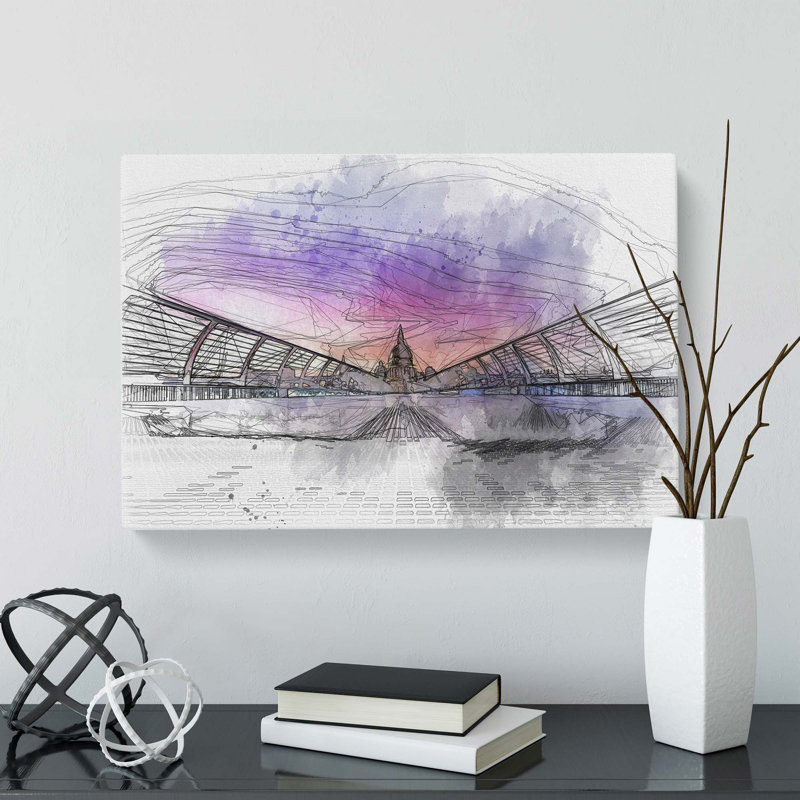 St. Pauls Cathedral In London In Abstract - Wrapped Canvas Print, 40cm H x 60cm W x 3cm D