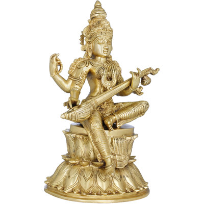 The Goddess Of Music And Art Strumming Her Veena