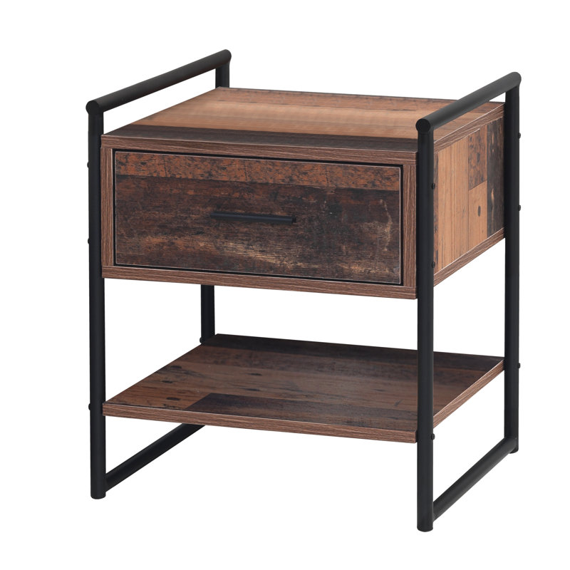 Brannan 44cm W Particle Board / Chipboard Bedside Table