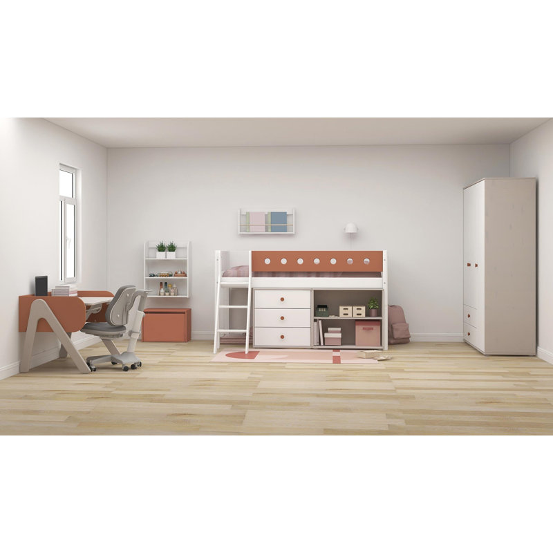 White Loft Bed Bed Frame, 151 x 210 cm